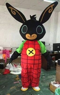 #ad Black rabbit Mascot Costume Cosplay Party Dress Clothing Halloween Adults $132.99