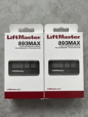2 pack Liftmaster 893MAX Universal 3 Button Remote Control Garage Door Opener $59.99