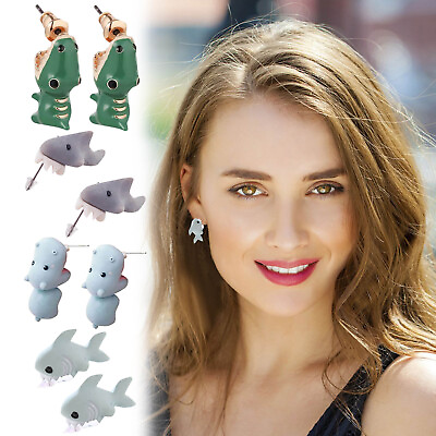 #ad Animal Earrings Cute Earrings 3D Earrings Little Hippo Little Little Hot $6.56