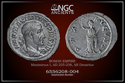 MAXIMINUS I NGC Ch VF ANCIENT ROMAN COINS AD 235 238. AR Denarius. A939 $295.00