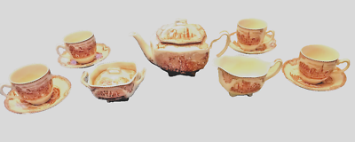 JOHNSON BROTHERS Farnum Castle 13 piece Tea Pot Creamer Sugar 4 Cups $250.00