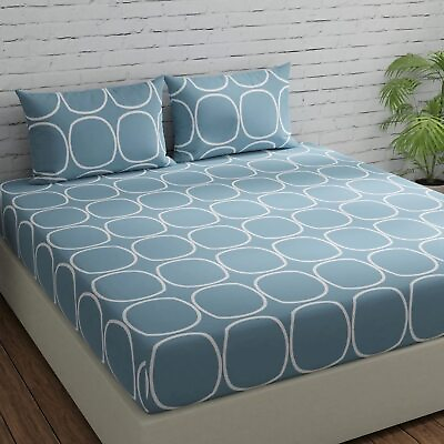 #ad Indian Geometric Design Beautiful Bedsheet With Pillow Cover To Decor Bed Room $29.03