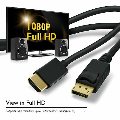 6FT Display Port DP to HDMI Cable Adapter Converter Audio Video PC HDTV LOT $2.24