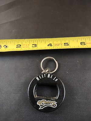 #ad Vintage MEET ME IN CHEERS Keychain Key Ring Chain Fob Hangtag *124 J $15.00