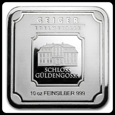 #ad 10 oz Geiger Edelmetalle Silver Square Bar 999 in Sealed Factory Packaging $349.95