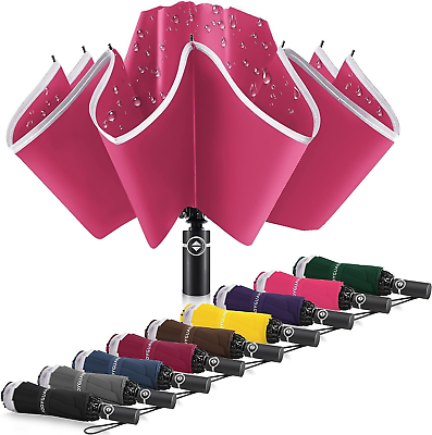 Bodyguard Inverted Umbrella Large Windproof Umbrellas for 54 IN A1 Pink $48.17