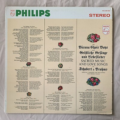 THE VIENNA CHOIR BOYS Sing Sacred Music amp; Love Songs 1965 Philips PHS 900 002 VG $4.95