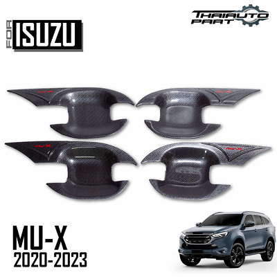 #ad For Isuzu Mu x MUX 2021 2023 Door Handle Bowl Cover Carbon Logo Red 4 PCs V2 $57.21