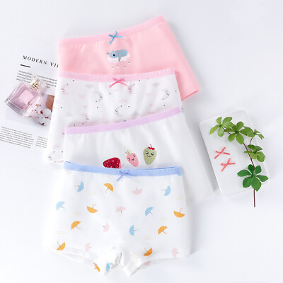 Girls Knickers Soft Cotton Boxer Shorts Kids Underwear Pants 4 Pack 3 13 Years #ad $20.51