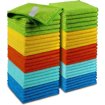 #ad Microfiber Cleaning Cloth Set of 50 Towel Rag Car Polishing Detailing No Scratch $19.79