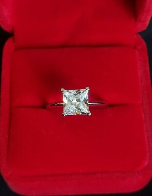 #ad 2 Ct Princess Cut Engagement Wedding Ring Band Set 14K White Gold Enhanced $59.99