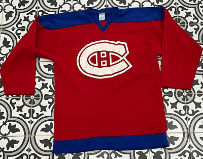 #ad Vintage Montreal Canadiens Logo Club Hockey Sports Rec Jersey Large $47.99