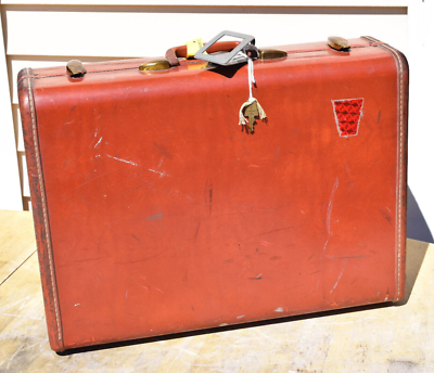 #ad Vintage Samsonite Luggage Shwayder Bros Denver Detroit Brown 21x15x6 w KEY $49.95