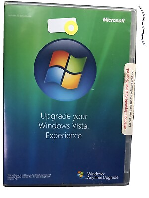#ad #ad Windows Vista Anytime Upgrade Disc 32 bit English Microsoft Software New Sealed $51.00
