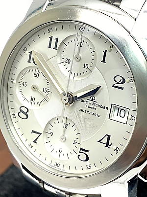 #ad Baume amp; Mercier Men#x27;s Watch MVO45216 Capeland Swiss Automatic Chronograph Silver $1979.97