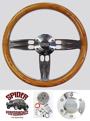 #ad 1969 1989 Chevrolet steering wheel SS 14quot; DOUBLE BARREL OAK $232.29