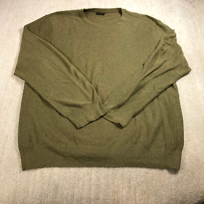 #ad J Crew Sweater Mens Large Pullover Green Cotton Preppy Casual Adult $9.44