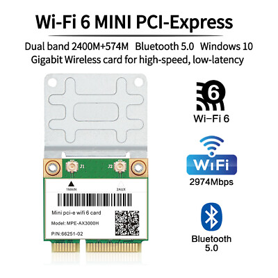 WiFi 6 Mini PCI E Network Card Dual Band AX3000 PCIe PC WiFi Wireless Card BT5.2 $17.54