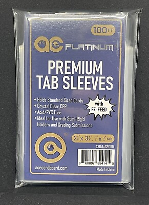 #ad AC Platinum Premium Tab Sleeves Pack of 100 New $3.50