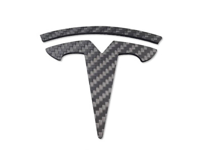 #ad Matte Real Carbon Logo Emblem for Tesla Model 3 Y $49.99