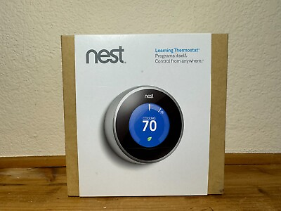 #ad Nest T3007 Learning Thermostat Google Smart Home Automated Energy Complete $59.99