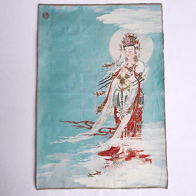 36quot; Tibet Tibetan Cloth Silk Guanyin Bodhisattva Buddha Tangka Thangka Mural $12.90