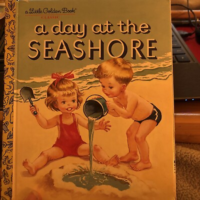 #ad A Day At The Seashore A Little Golden Book 1979 Edition Kids Beach Seashells Dog $8.00
