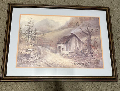 #ad Ben Hampton Signed “The Blacksmith Shop” Framed Matte Print 31 1 2”x23 1 2” $350.00