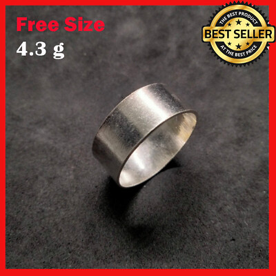 #ad Fine Silver Rings 925 Sterling Adjustable Size Vintage Plain Flat Band Styles $17.48