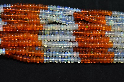 16 Inch 1 Strand Ethiopian Opal Multi Smooth Rondelle Gemstone Beads 4mm 4.25mm $41.59