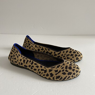 #ad Rothys Flats Womens Leopard Cheetah Animal Print Slip On Shoes Size 6.5 0138 $28.99