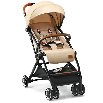 #ad Babyjoy Lightweight Baby Stroller Aluminium Frame w Net for Travel Beige $99.99