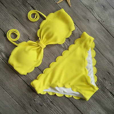 #ad Women#x27;s Sexy Bikini Split Body Swimsuit Solid Color Beach Casual Two piece Set $16.14