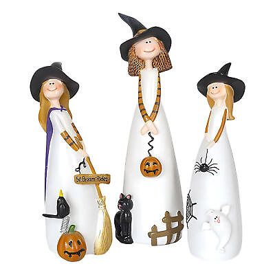 #ad 1 Piece Witch Statues Halloween Decorations Cute Party and Home Decor Figurines $14.50