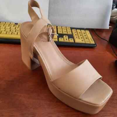 COPY I Nine West Woman#x27;s Openit Block Heel Nude Size 11 NEW With Defect $100.00