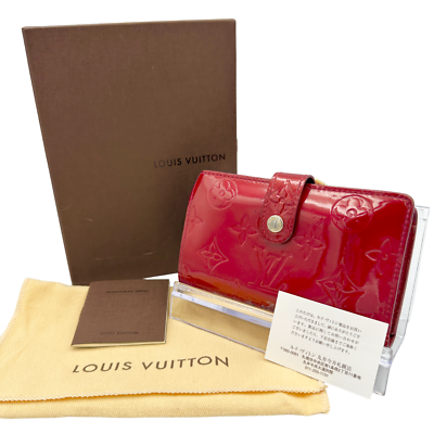 LOUIS VUITTON Vernis Portefeuille Viennois Bifold Wallet Red M93528 Authentic $70.00
