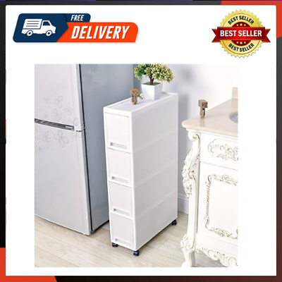 #ad Narrow Slim Rolling Storage Cart And Organizer 7.1 Inche Kitchen Storage Cabinet $155.58
