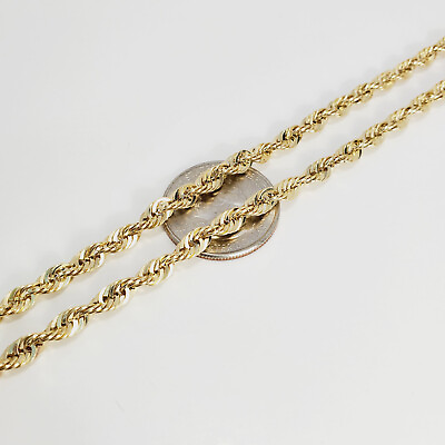 #ad 10K Yellow Gold 1.5mm 6.5mm Laser Diamond Cut Rope Chain Necklace 16quot; 30quot; $1666.63