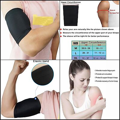 #ad Compression Upper Arm Sleeve Biceps Triceps Tendon Brace Support 1 Pair L $21.99