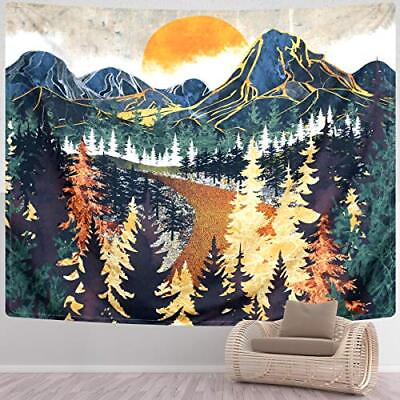#ad Mountain Tapestry Wall Hanging Forest Trees Art Tapestry Sunset Tapestry Road... $21.08
