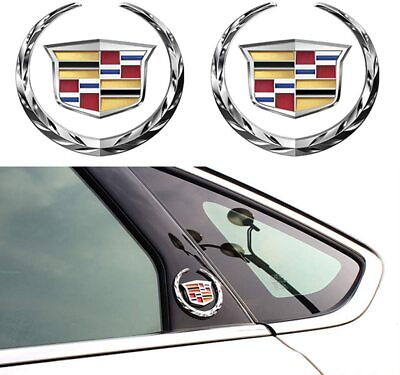 2pcs For Cadillac Fender Marker Door Logo Badge Emblem Car Decoration Sport V $11.99