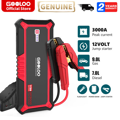 GOOLOO Upgraded GP3000 Jump Starter 3000A Battery Charger Power Bank Portable US $69.99