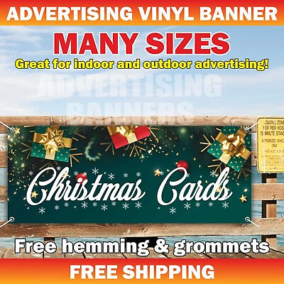 #ad CHRISTMAS CARDS Advertising Banner Vinyl Mesh Sign Xmas Christmas Gifts Sale $219.95