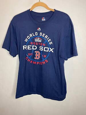#ad Majestic Boston World Sox 2018 World Series Crew Neck Tee T Shirt Men#x27;s Size M $14.99