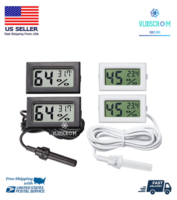 #ad Mini LCD Digital Thermometer Hygrometer Aquarium Humidity Meter Gauge Fahrenheit $9.99