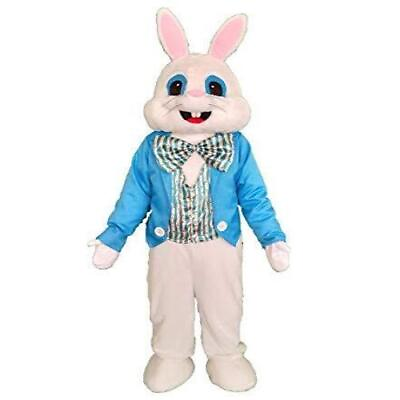 #ad Blue Suit Easter Rabbit Mascot Costume Bunny Adult Easter Fancy Cosplay Costume $82.49