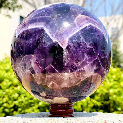 #ad 3.21LB Natural Dream Amethyst Sphere Polished Quartz Crystal Ball Aura Healing $198.00