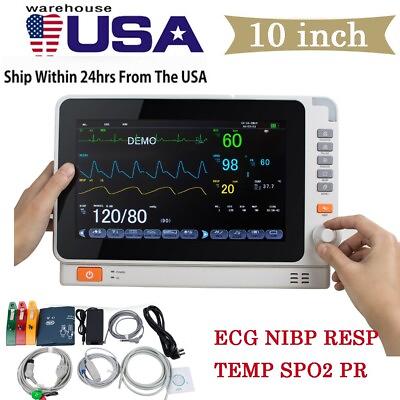 10#x27;#x27; Multi Param Monitor ECG NIBP SPO2 For Patient Monitoring #ad $439.00