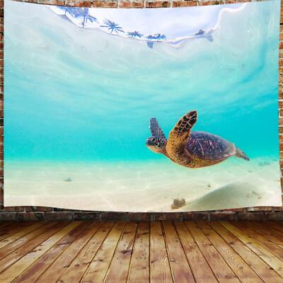 #ad Sea Turtle Extra Large Tapestry Wall Hanging Ocean Hawaiian Fabric Beach Decor $17.50