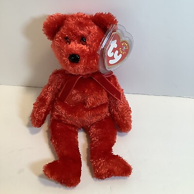 #ad TY Beanie Baby Sizzle Bear With Tag Retired DOB: August 25th 2001 New $4.99